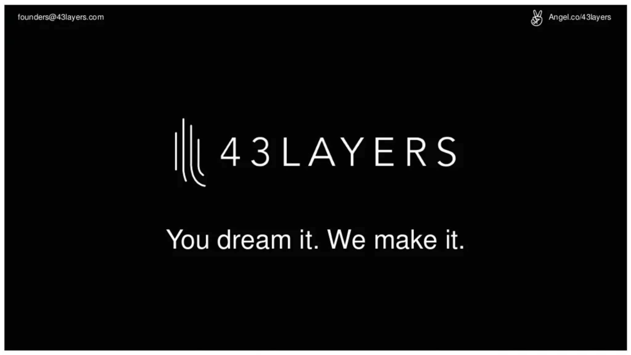 43 Layers pitch deck slide 1