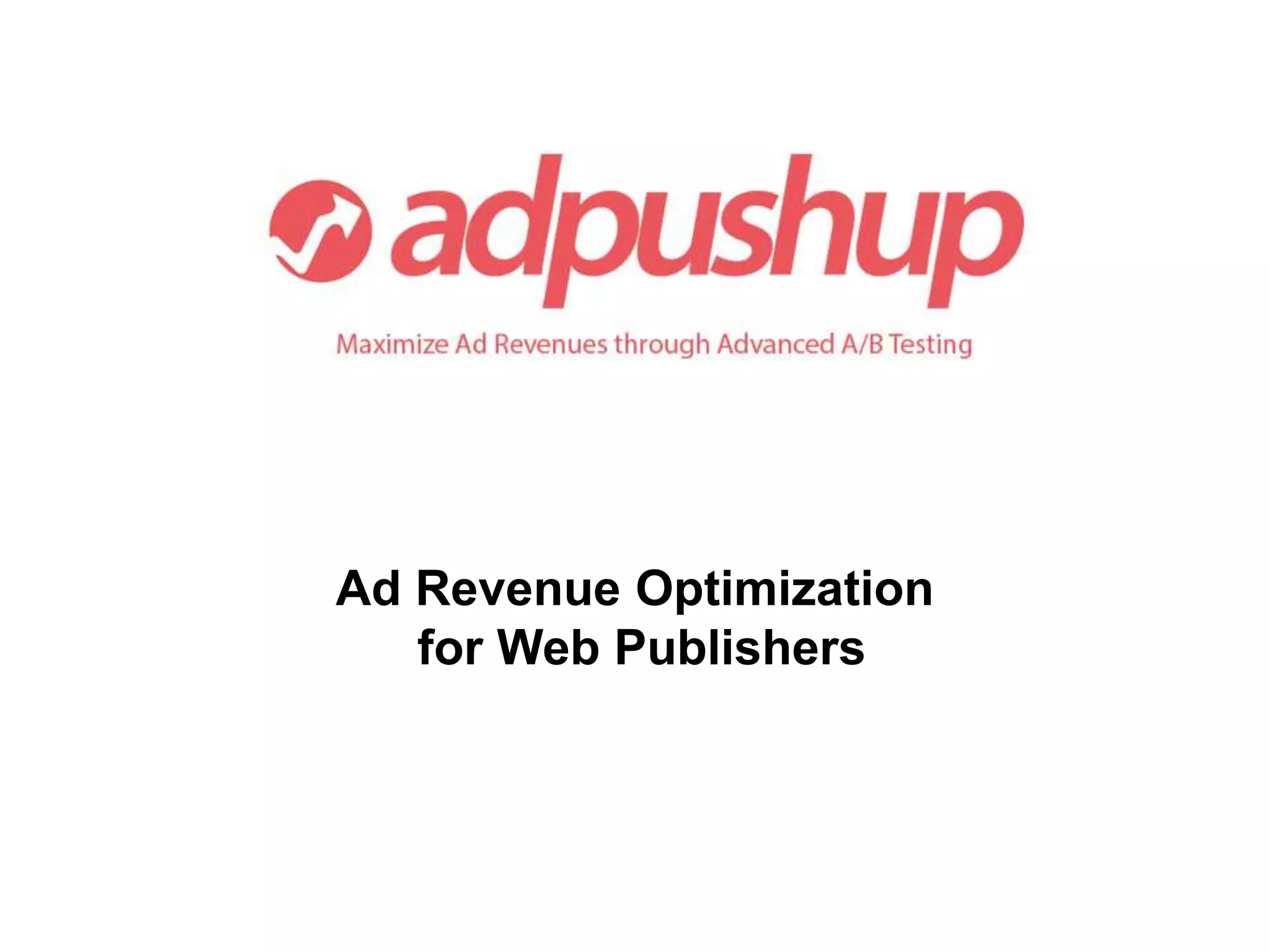 AdPushup pitch deck slide 1