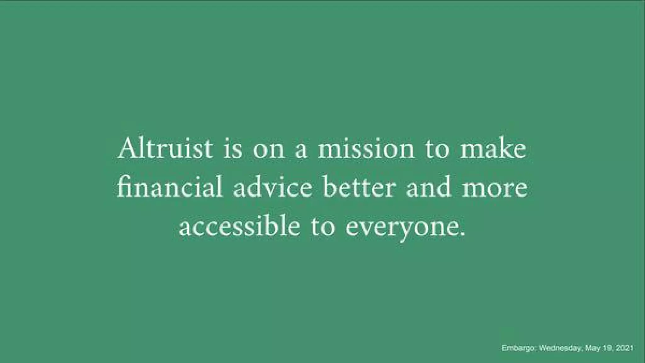 Altruist pitch deck slide 2