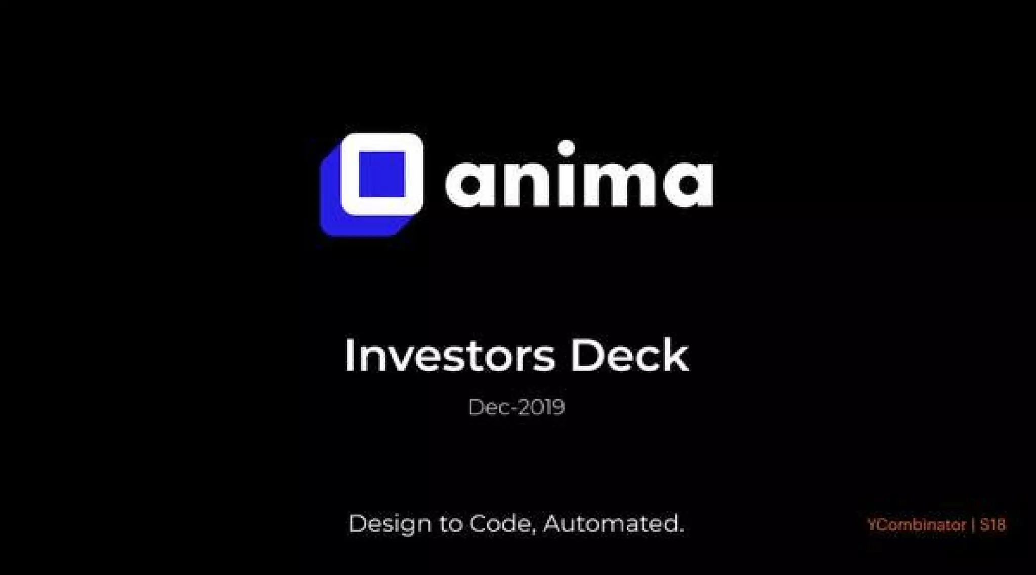 Anima pitch deck slide 1