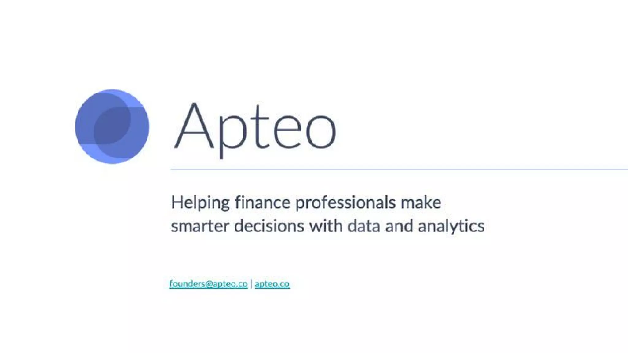 Apteo pitch deck slide 1