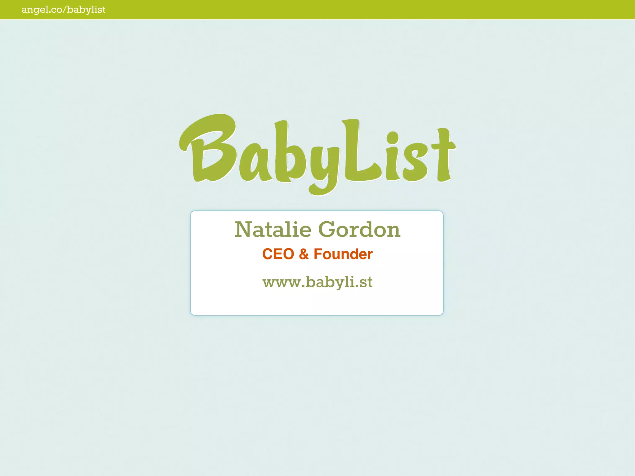 Babylist pitch deck slide 1