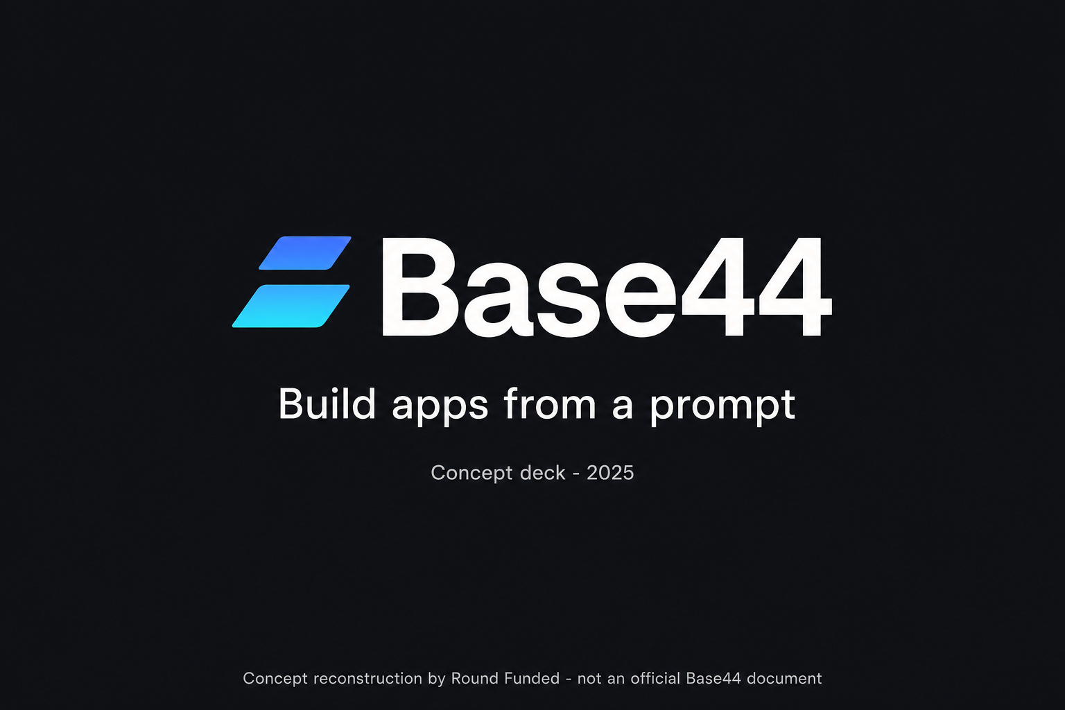 Base44 pitch deck slide 1