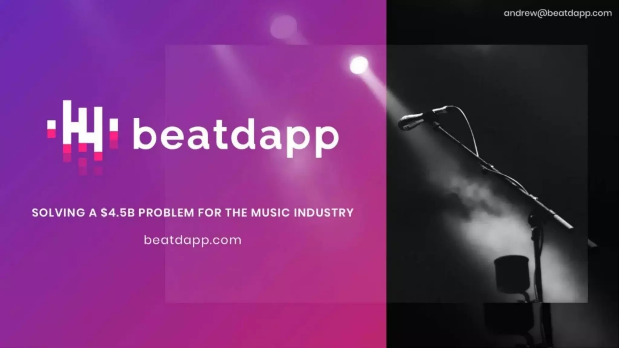 Beatdapp pitch deck slide 1