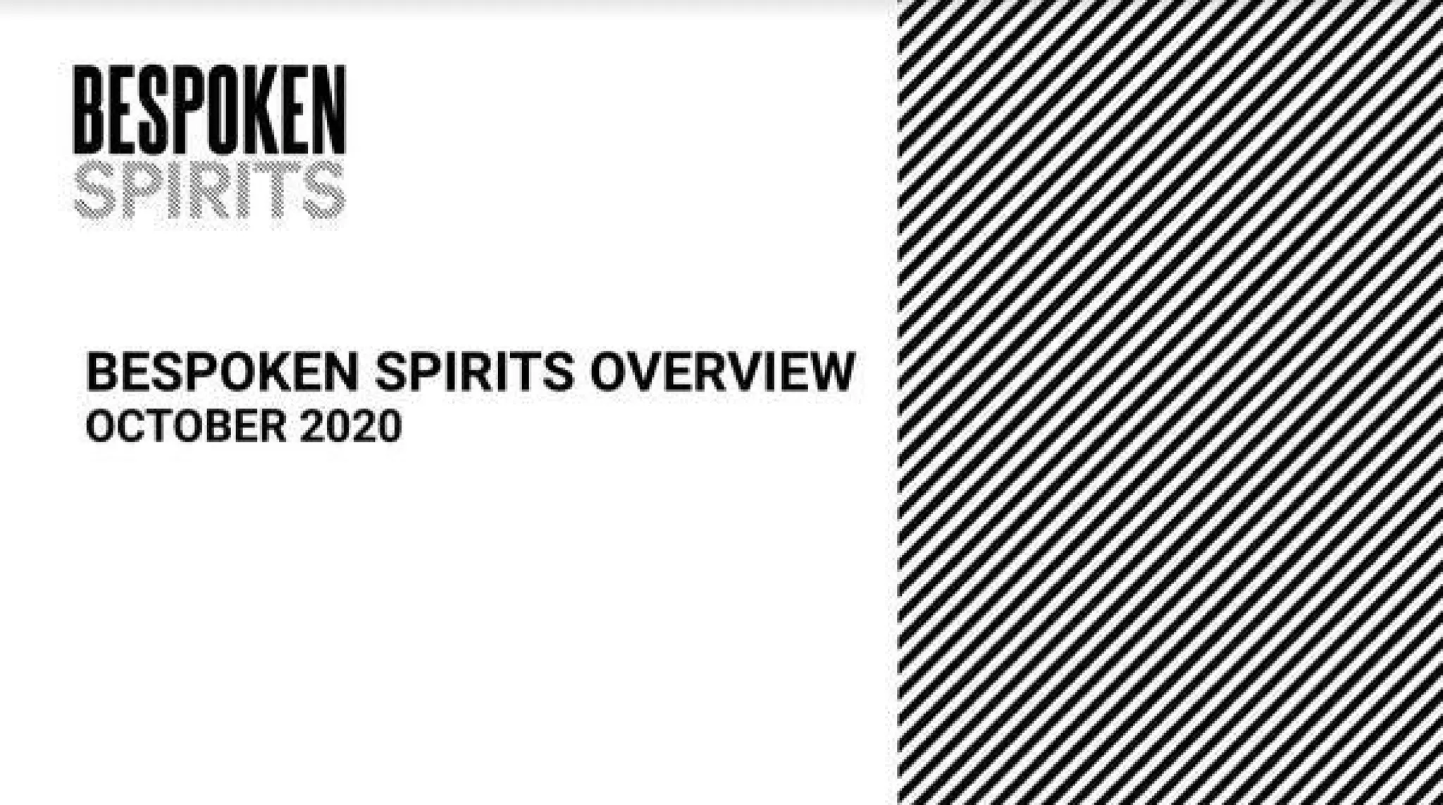 Bespoken Spirits pitch deck slide 1