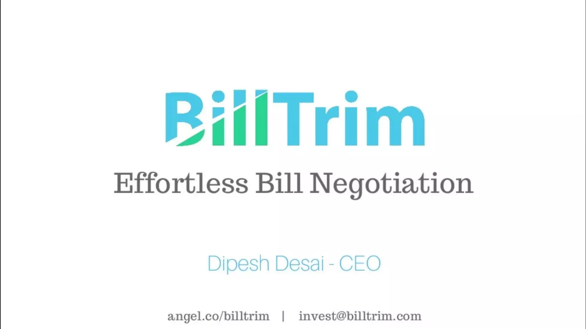 Bill Trim pitch deck slide 1