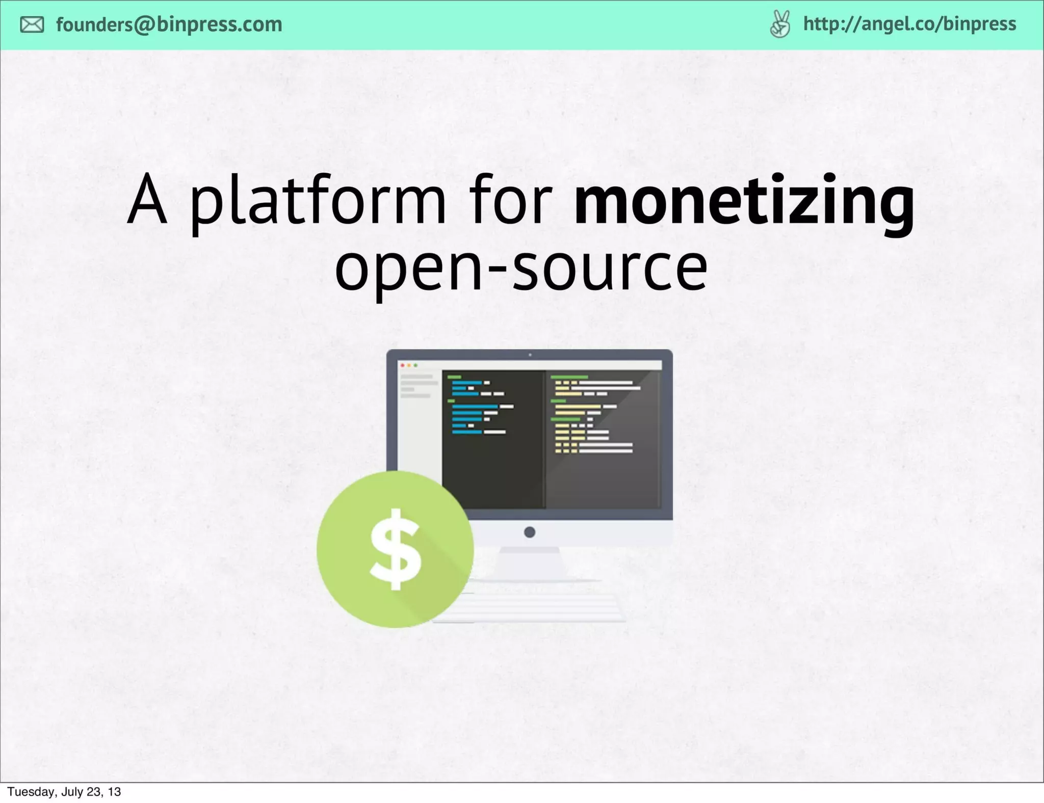 Binpress pitch deck slide 2