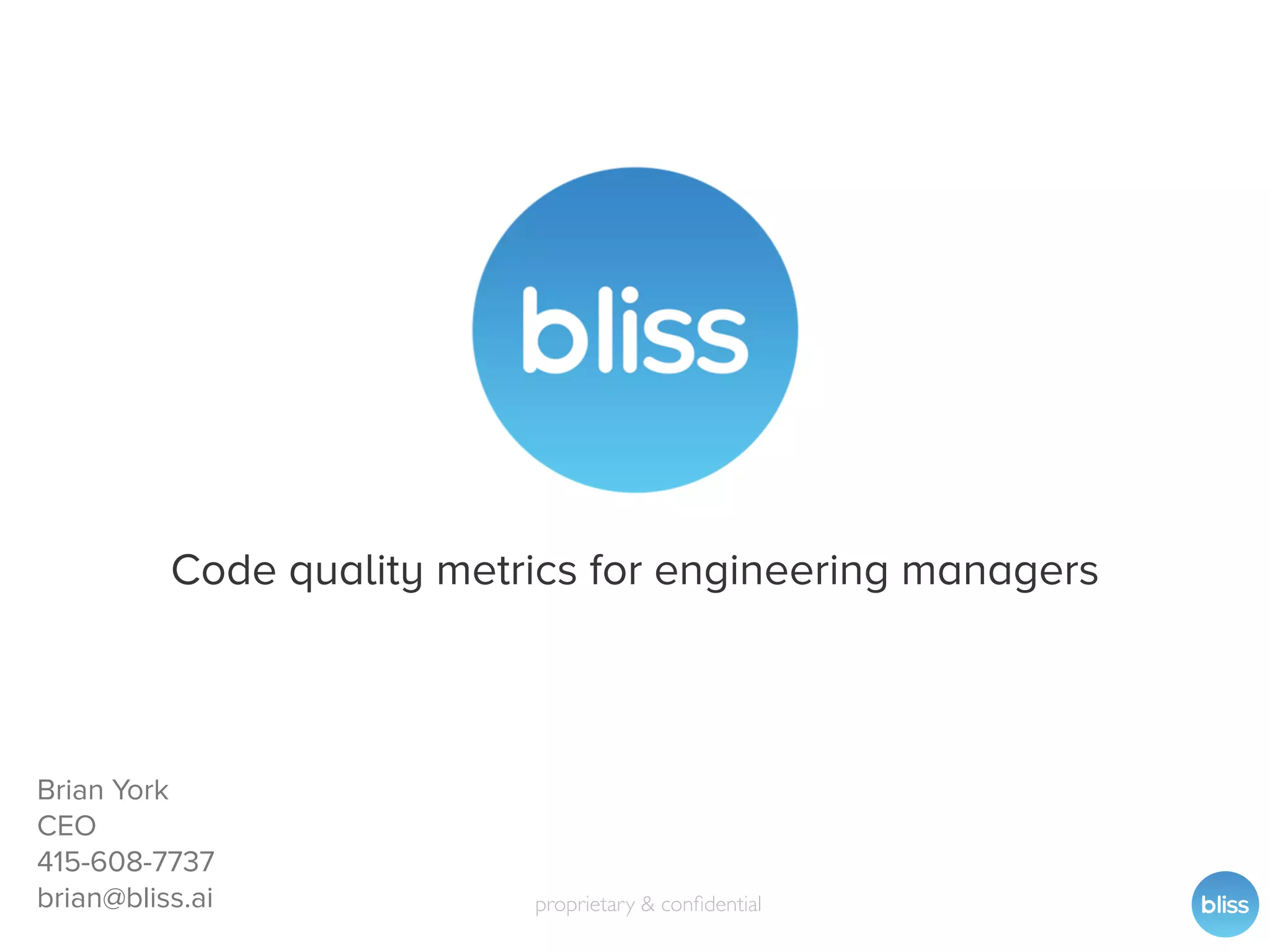 Bliss.ai pitch deck slide 1