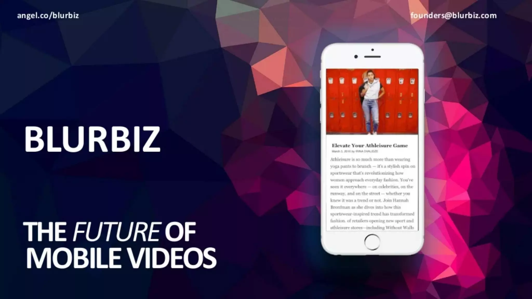 Blurbiz pitch deck slide 1