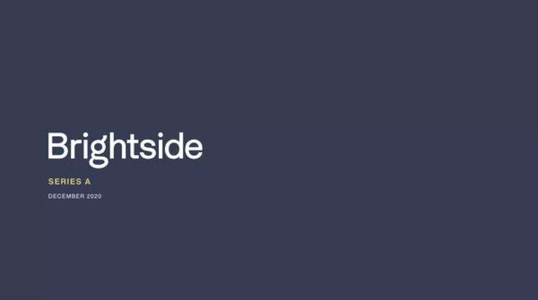 Brightside pitch deck slide 1