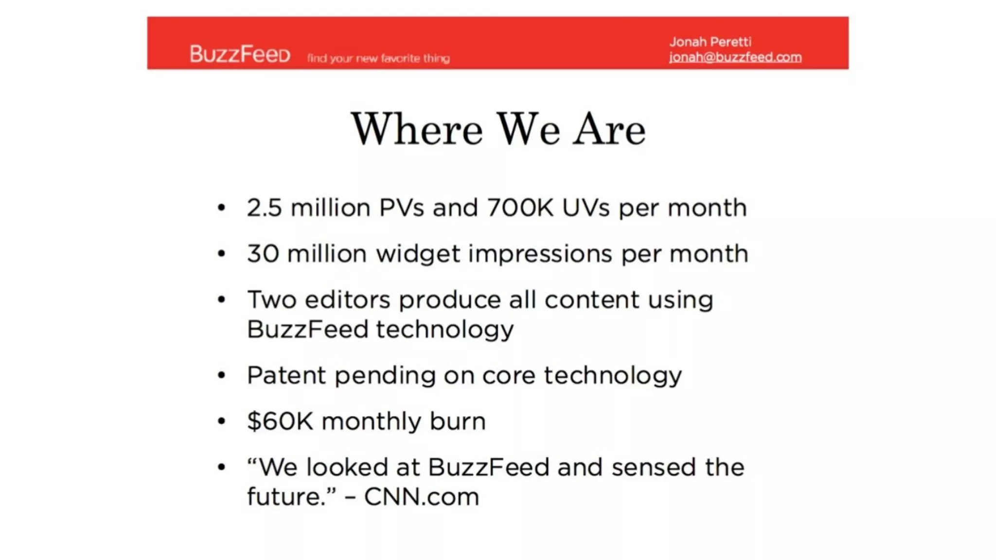 BuzzFeed pitch deck slide 2