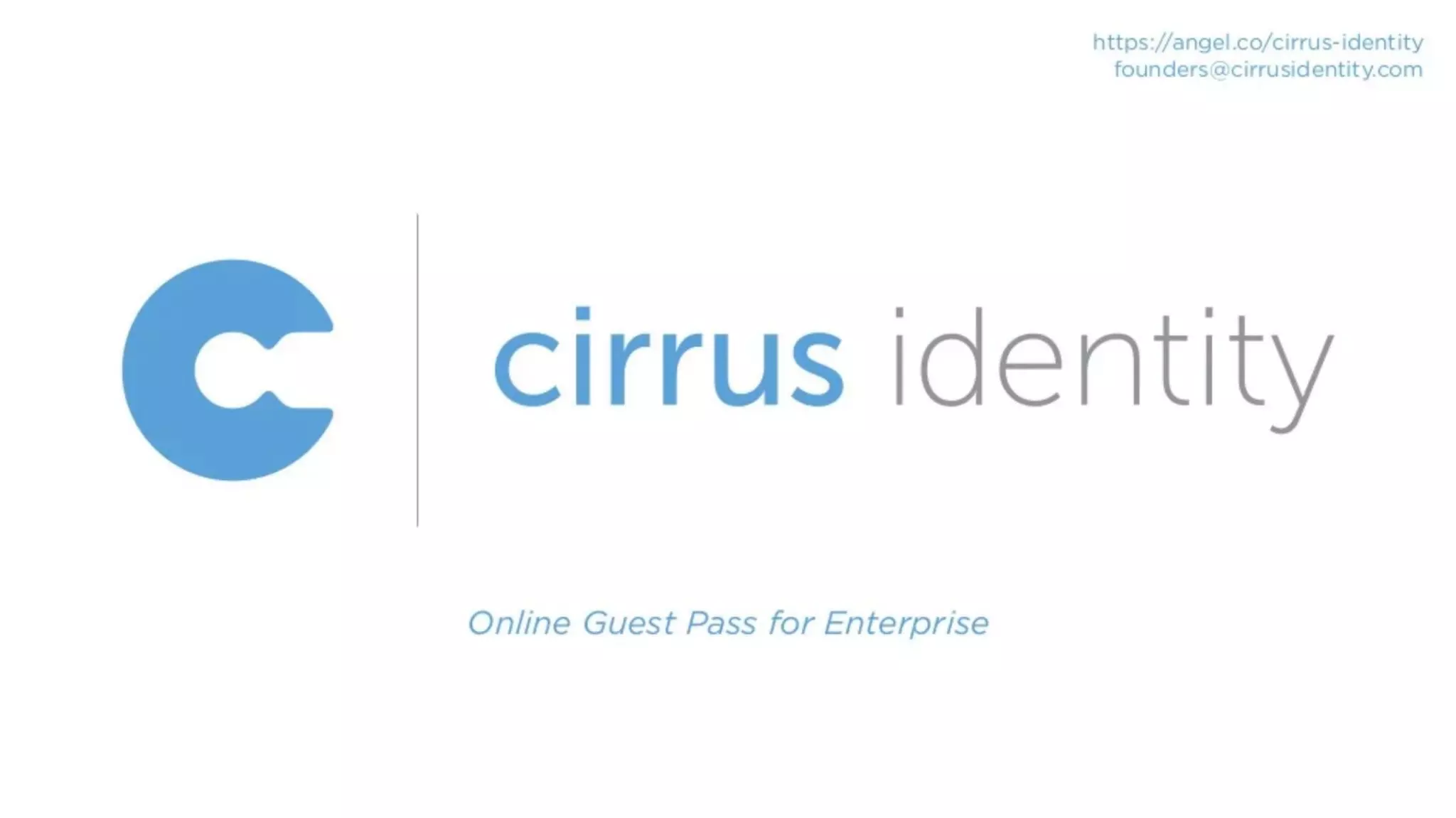 Cirrus Identity pitch deck slide 1