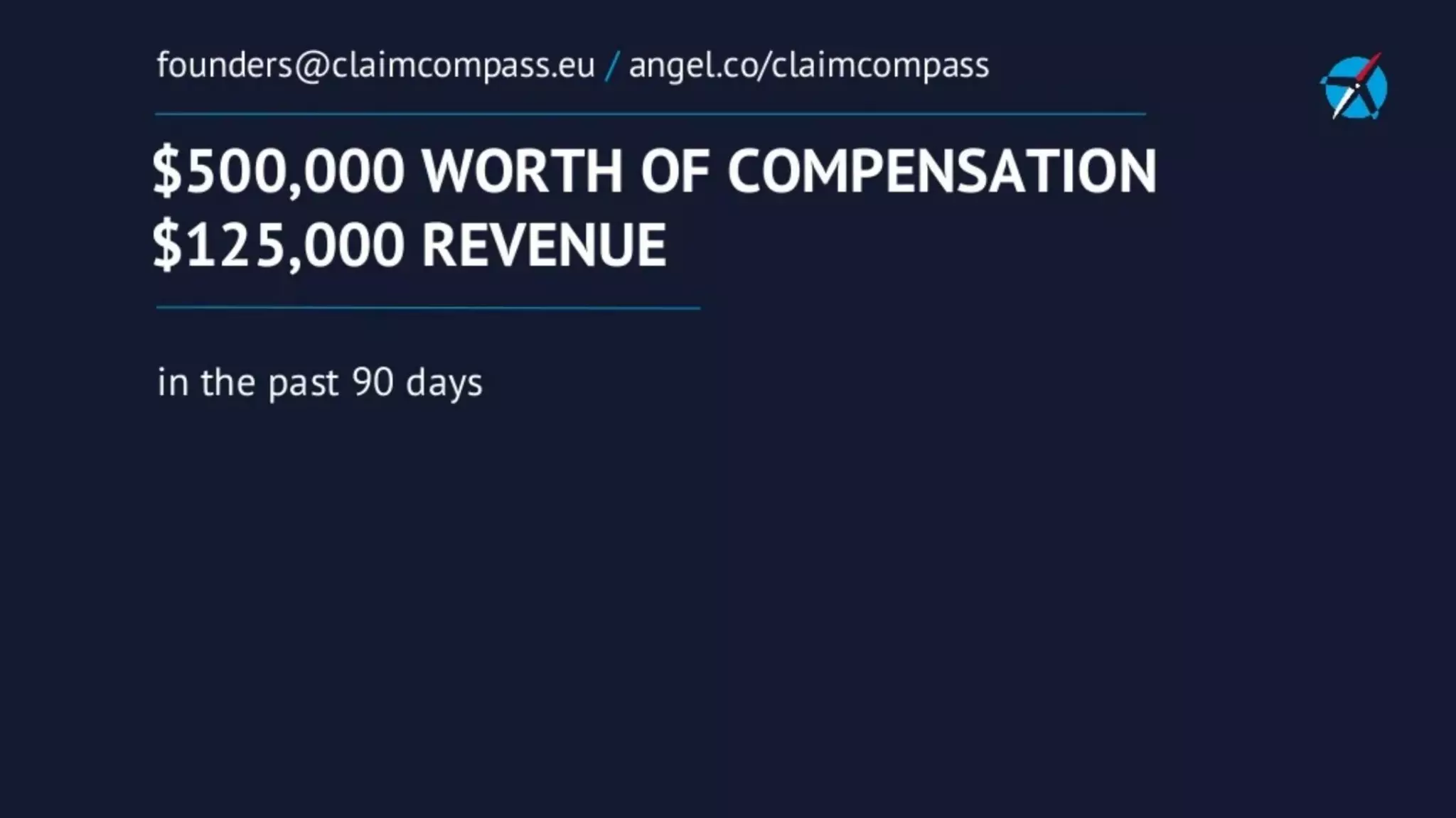 Claim Compass pitch deck slide 2