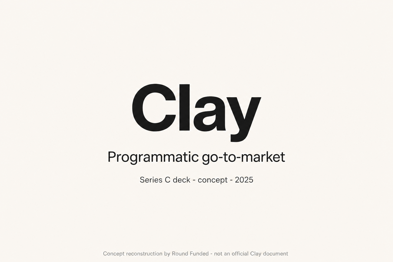 Clay pitch deck slide 1