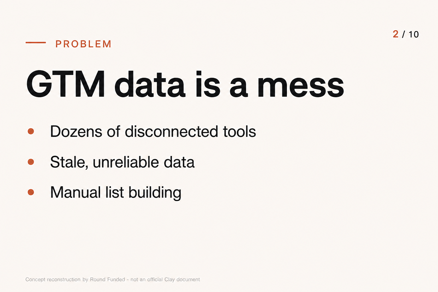 Clay pitch deck slide 2