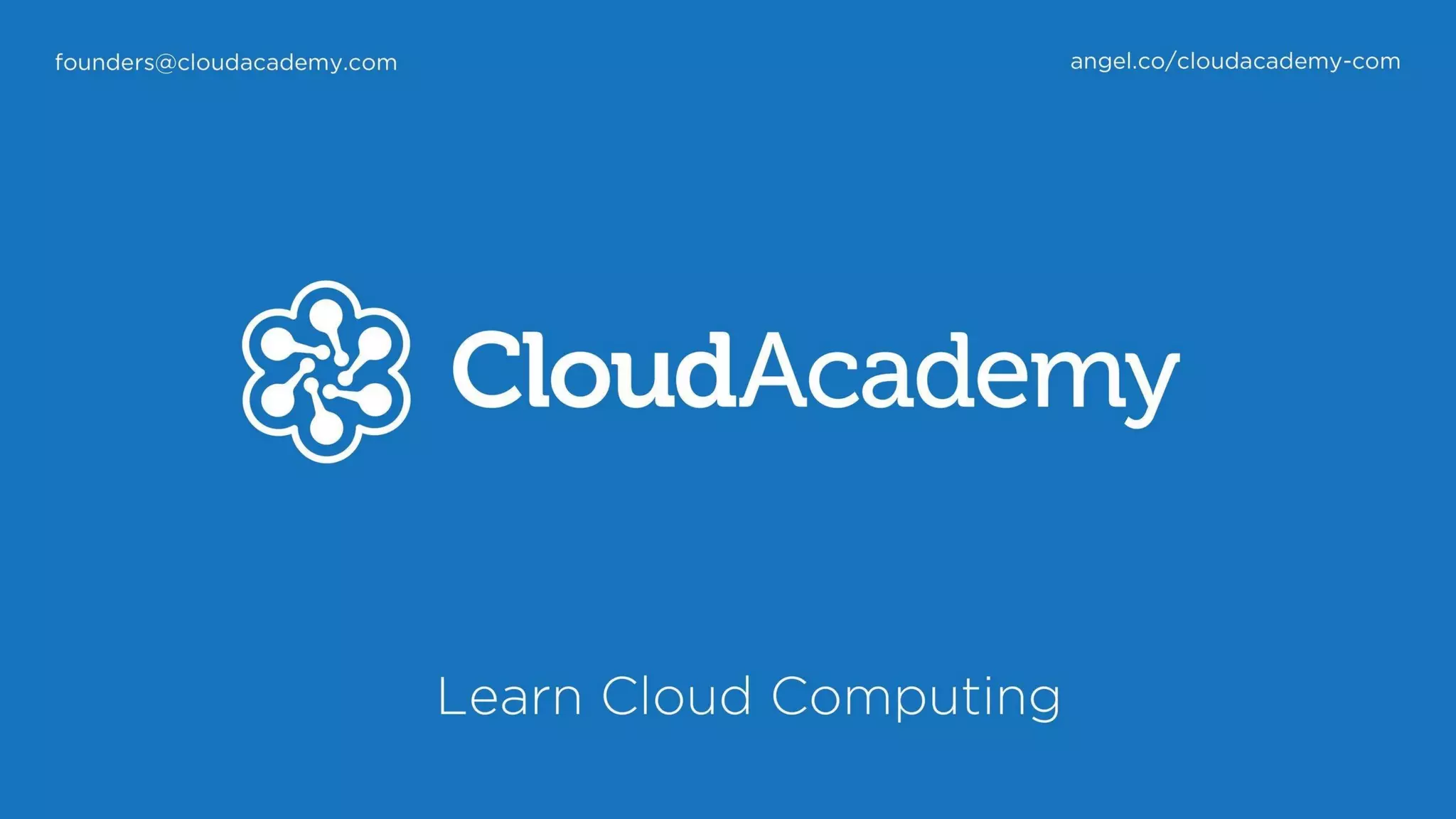 Cloudacademy pitch deck slide 1