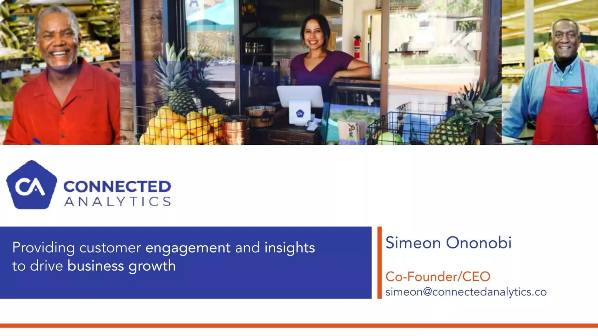 Connected Analytics Thankucash pitch deck slide 1