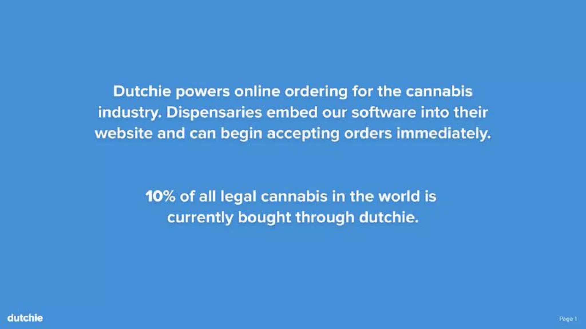 Dutchie pitch deck slide 2