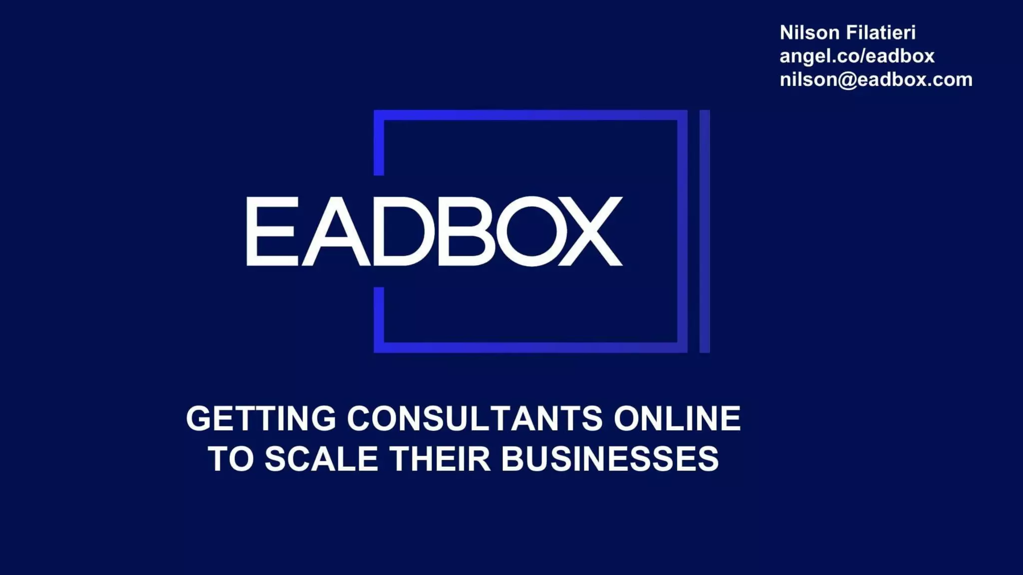 Eadbox pitch deck slide 1