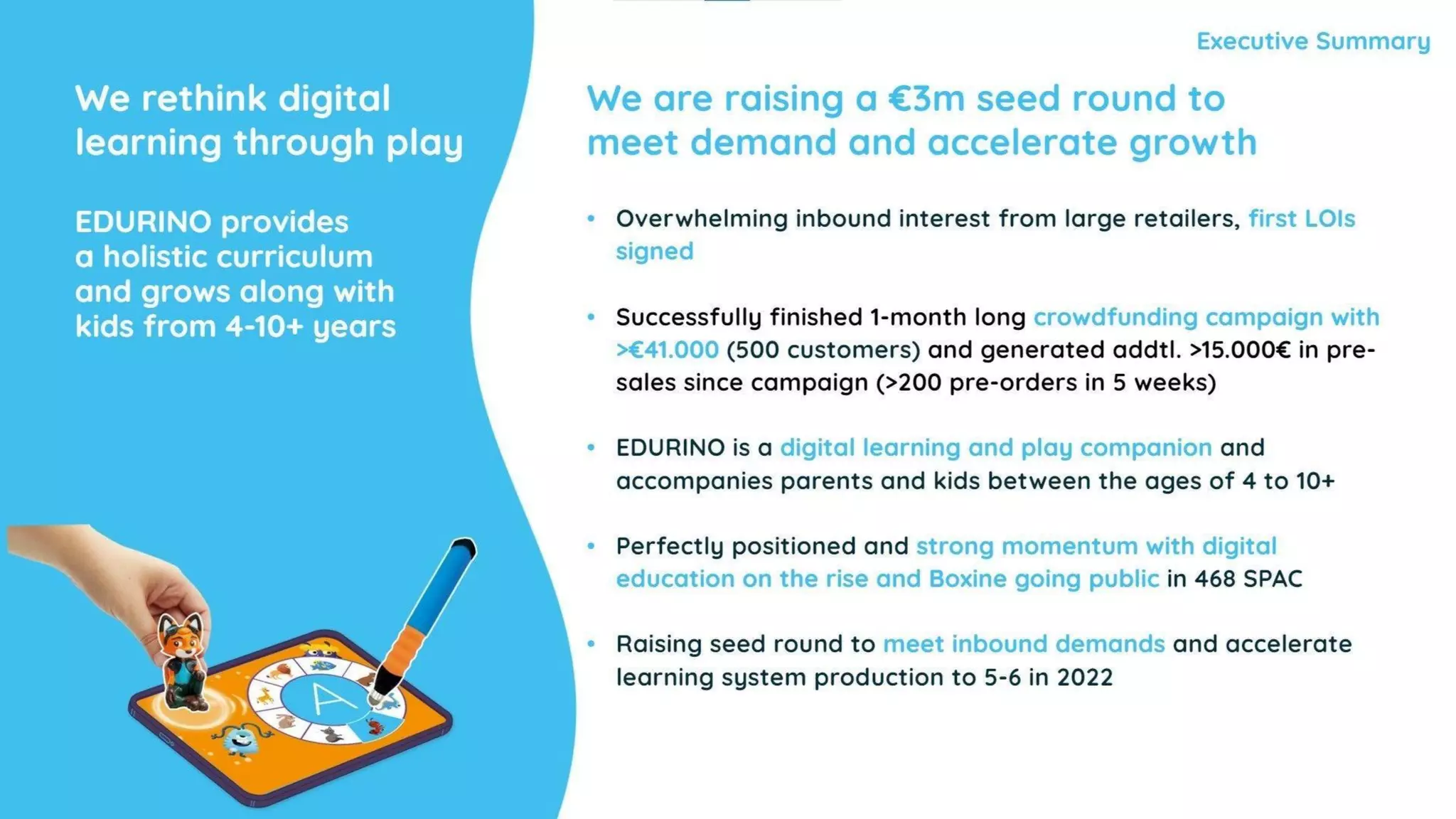 Edurino pitch deck slide 2