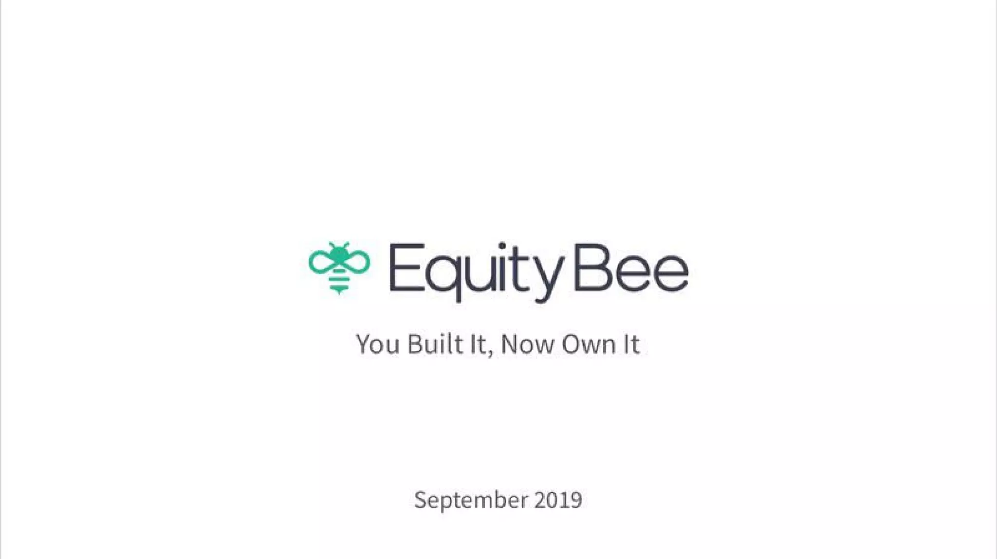 Equity Bee pitch deck slide 1