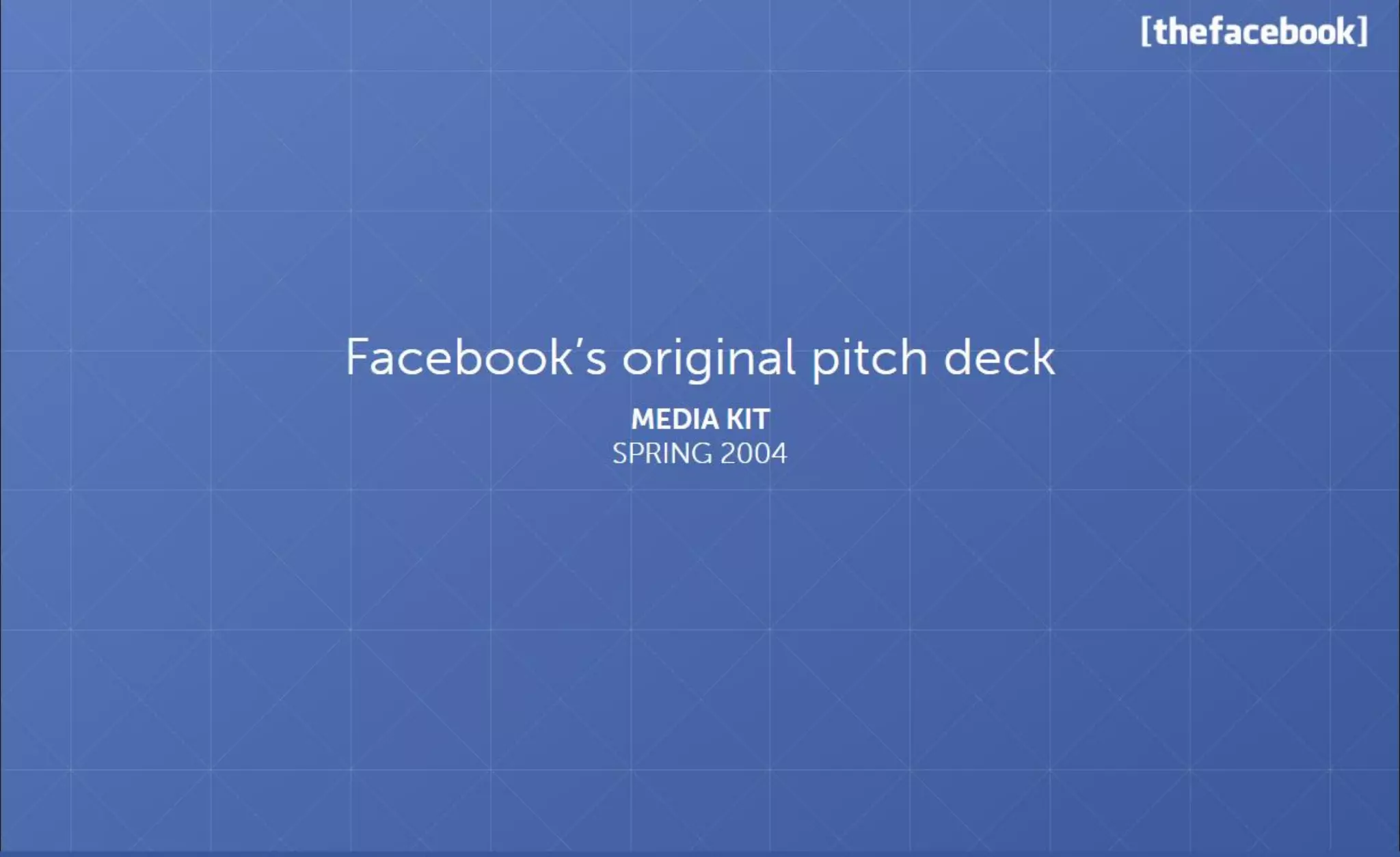 Facebook pitch deck slide 1