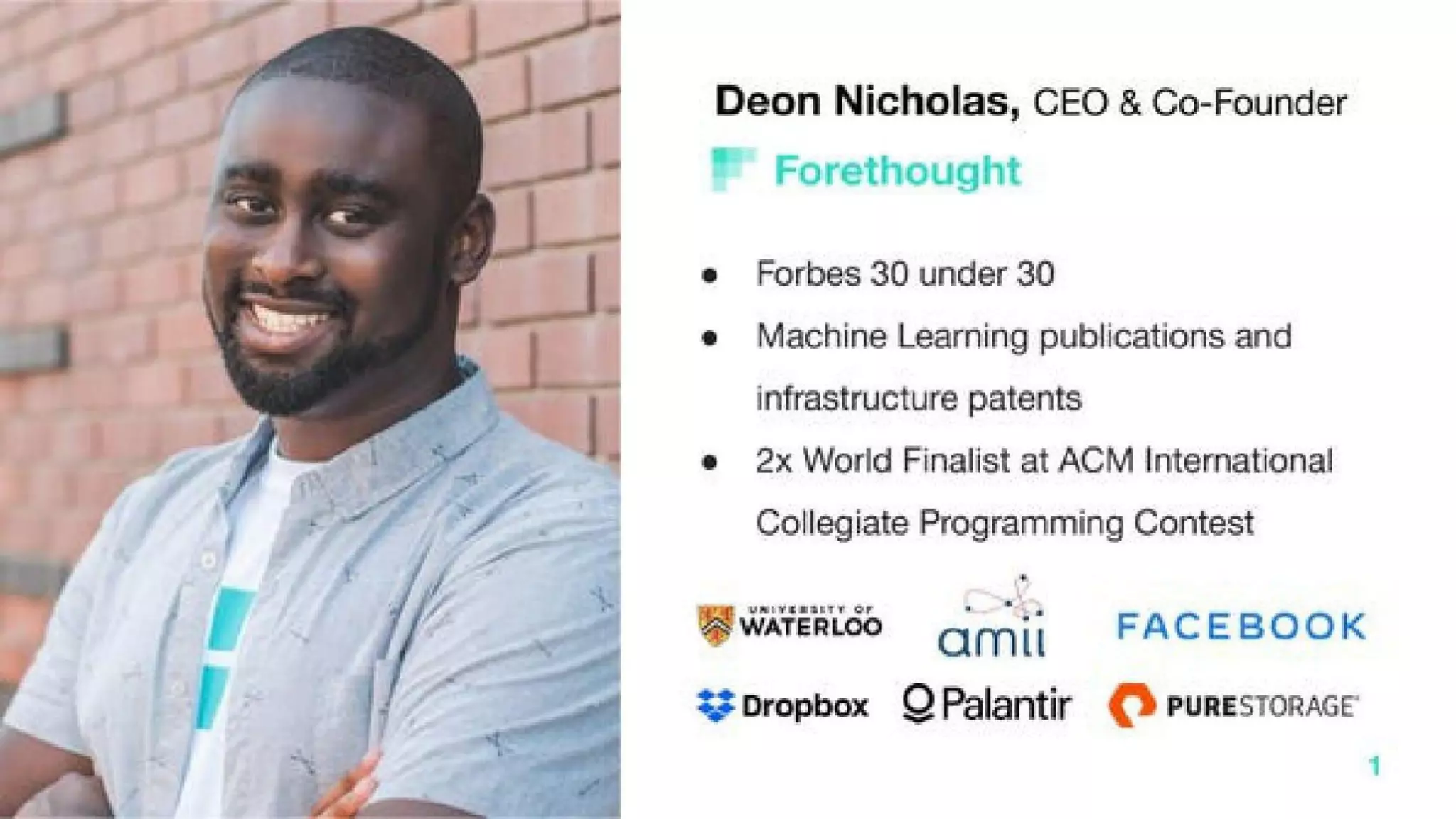 Forethought pitch deck slide 1