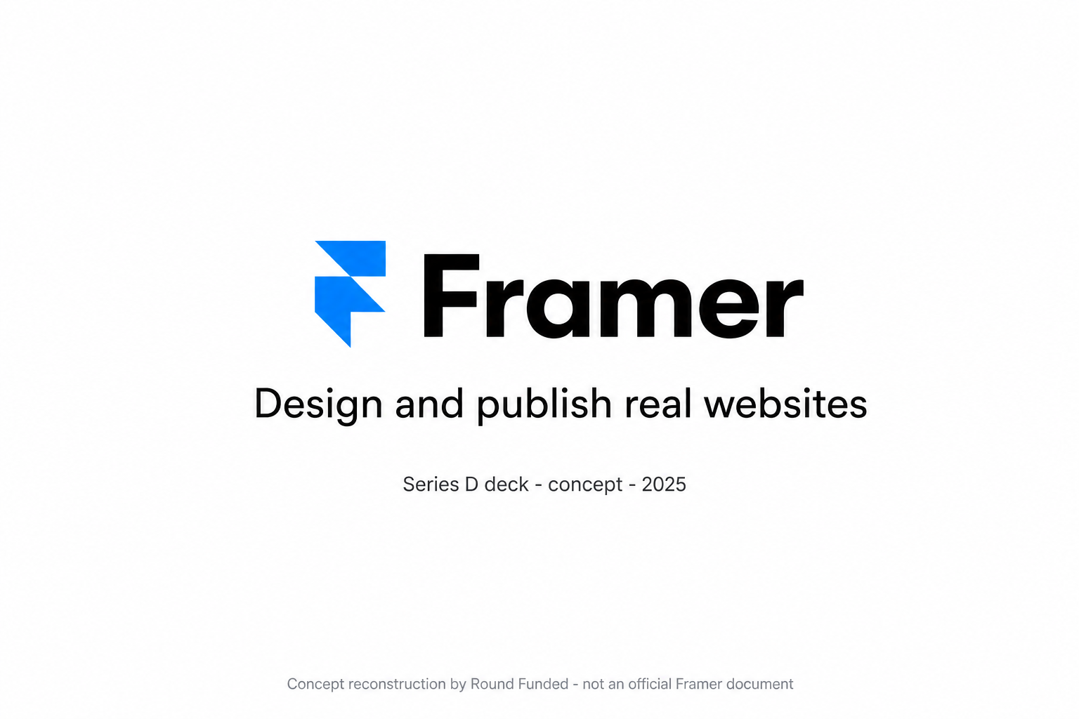 Framer pitch deck slide 1