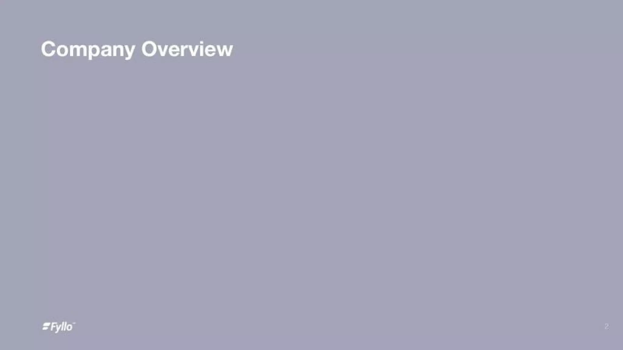 Fyllo pitch deck slide 2
