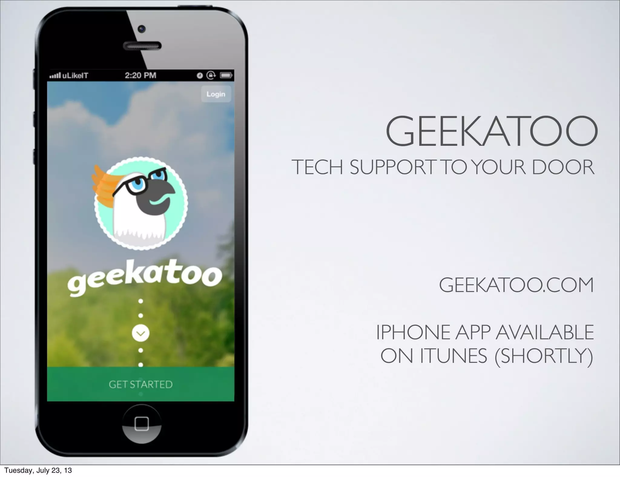 Geekatoo pitch deck slide 1