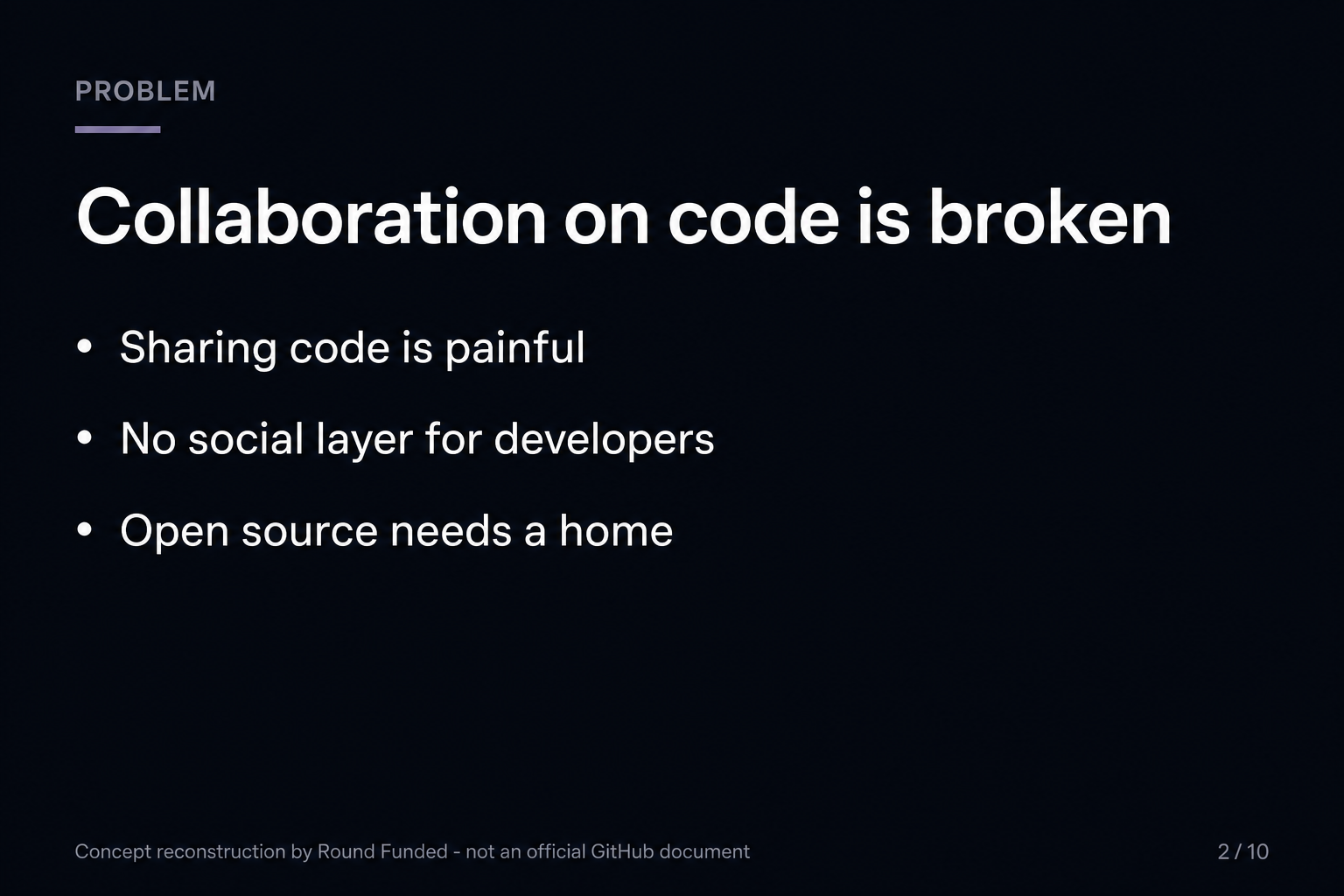 GitHub pitch deck slide 2