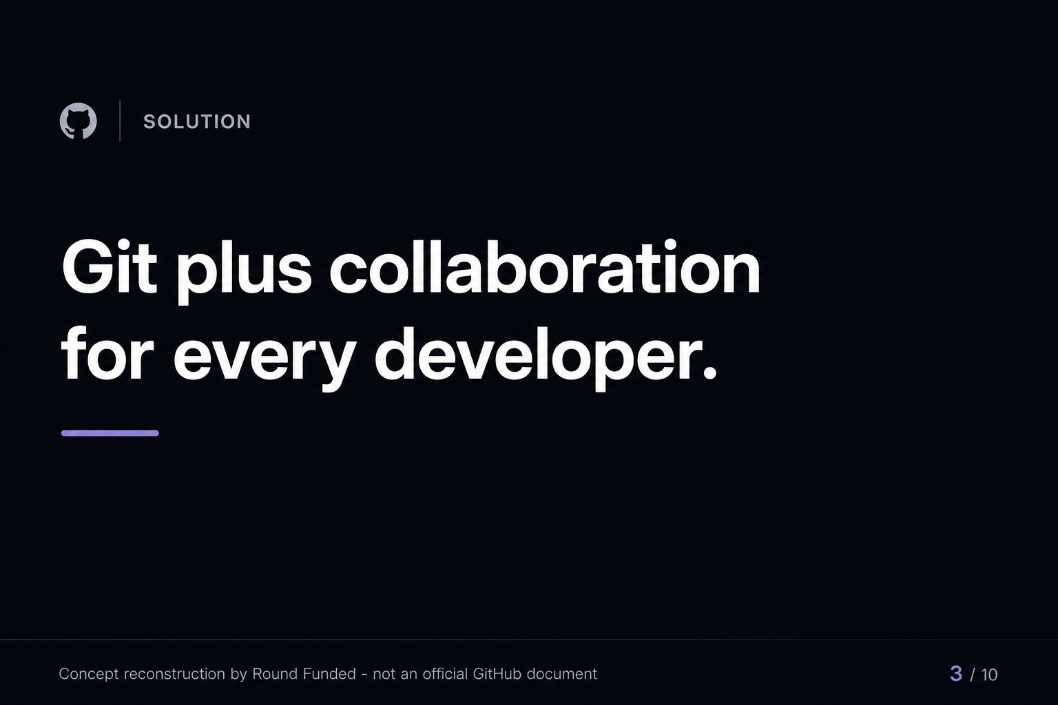 GitHub pitch deck slide 3
