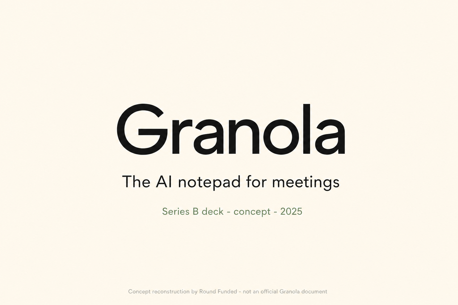 Granola pitch deck slide 1