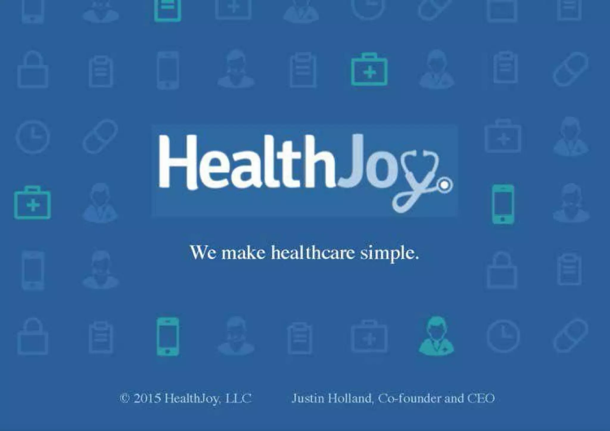 Healthjoy pitch deck slide 1