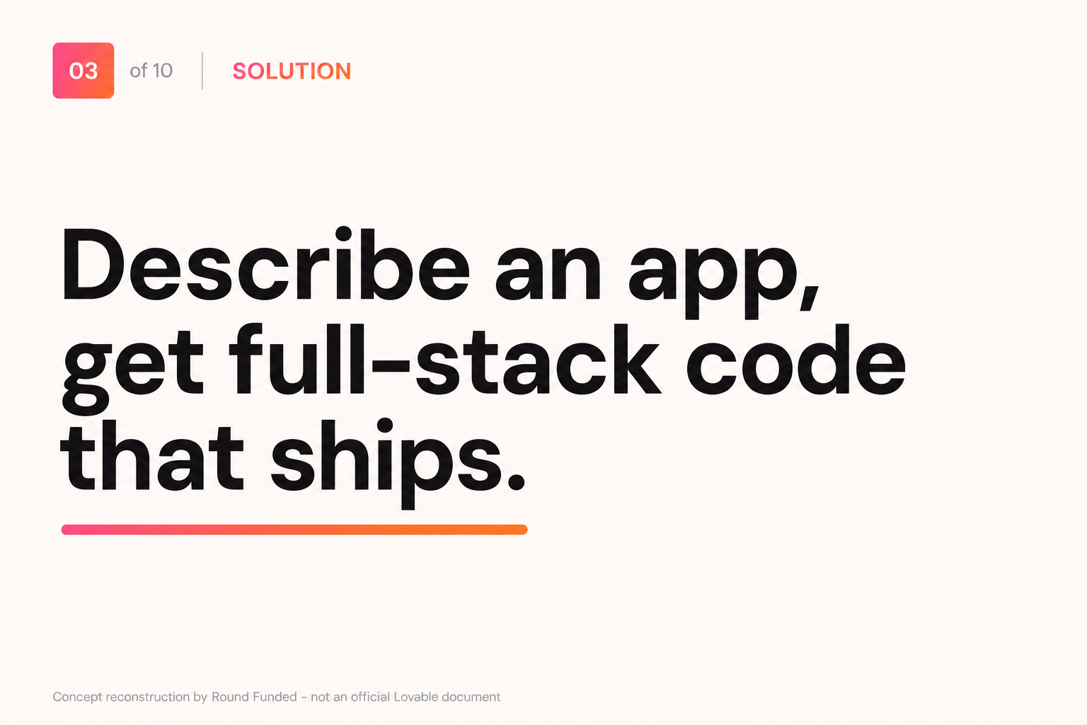 Lovable pitch deck slide 3