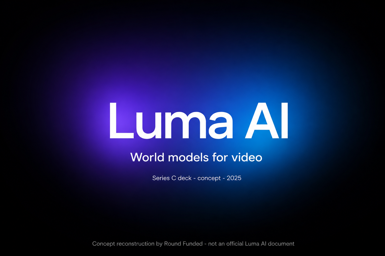 Luma AI pitch deck slide 1