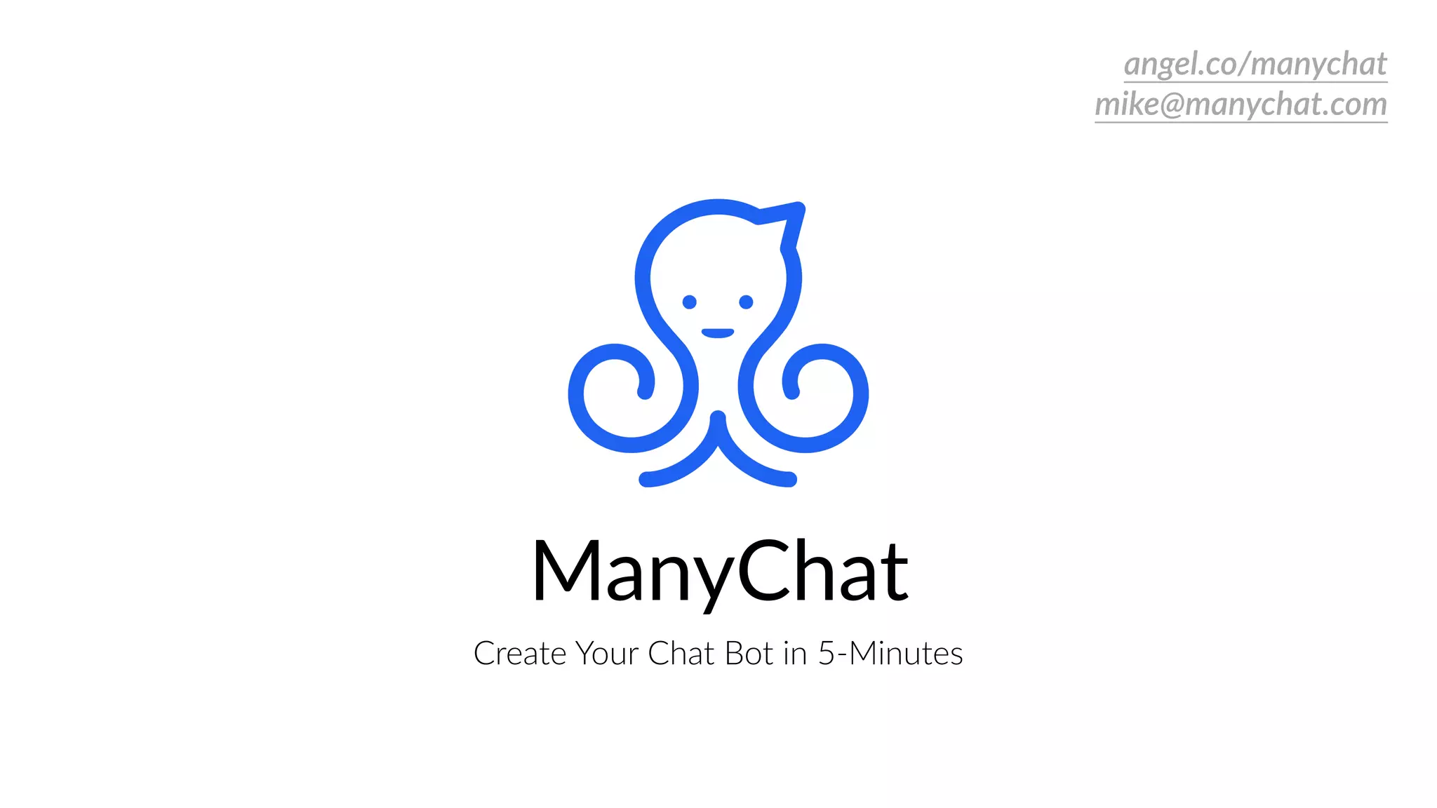 ManyChat pitch deck slide 1
