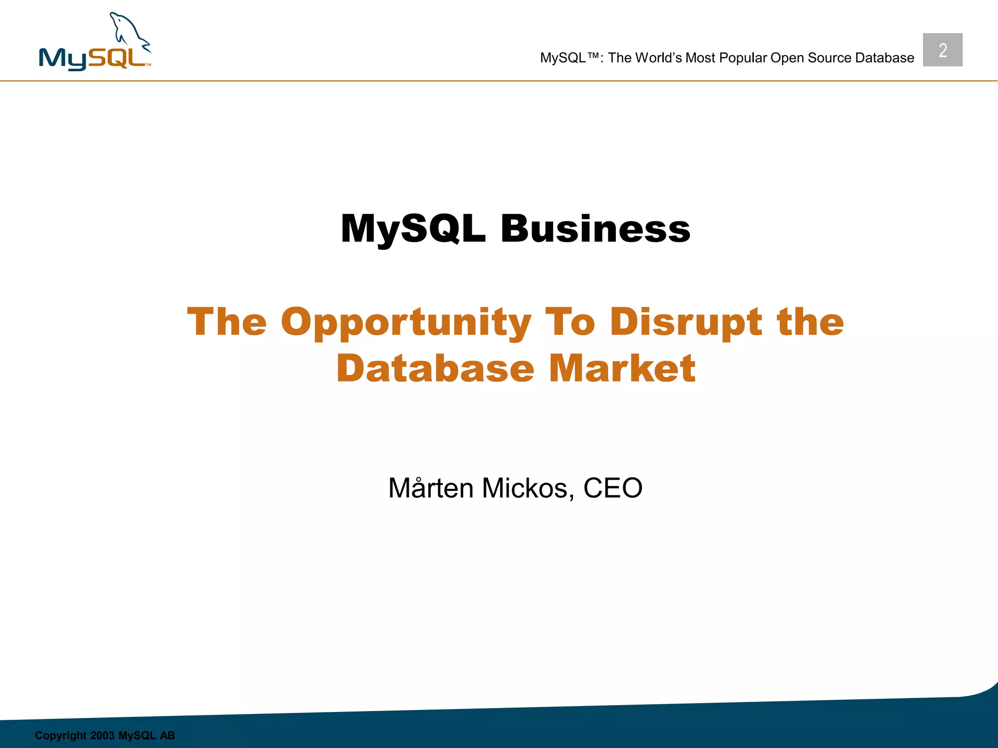 MySQL pitch deck slide 2