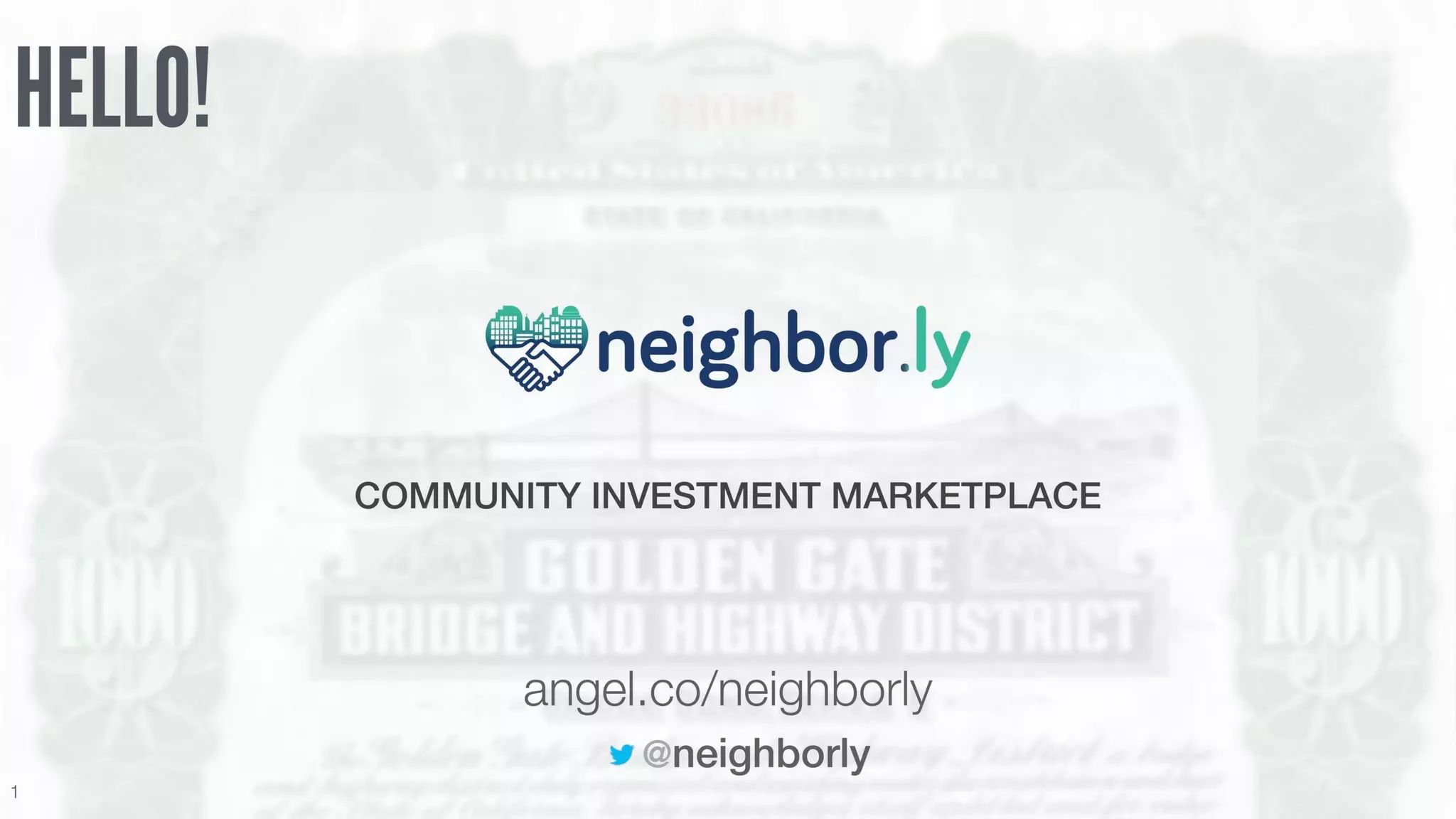 Neighborly pitch deck slide 1