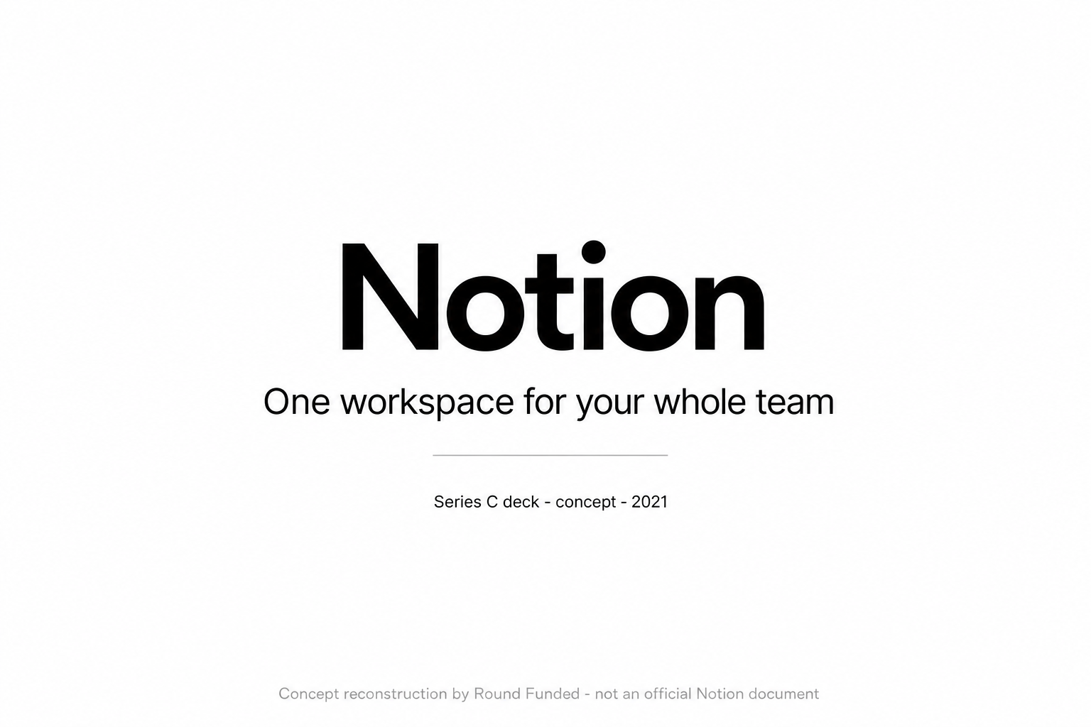 Notion pitch deck slide 1