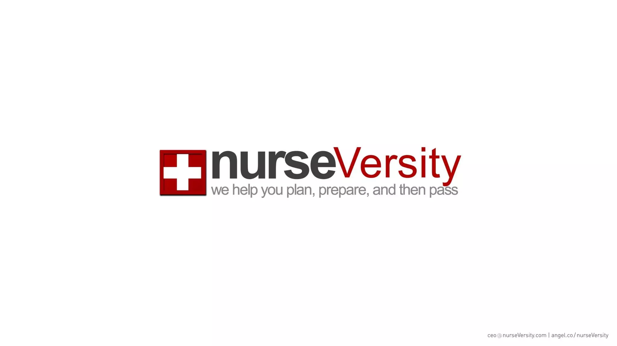 Nurse Versity pitch deck slide 1