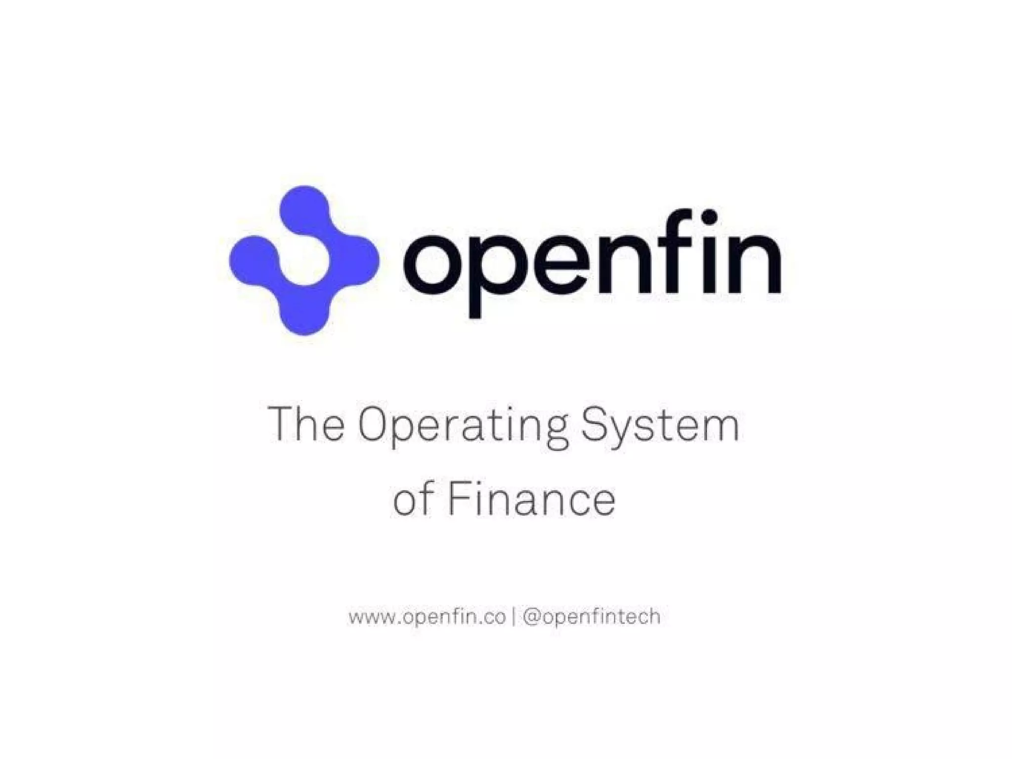 Openfin pitch deck slide 1