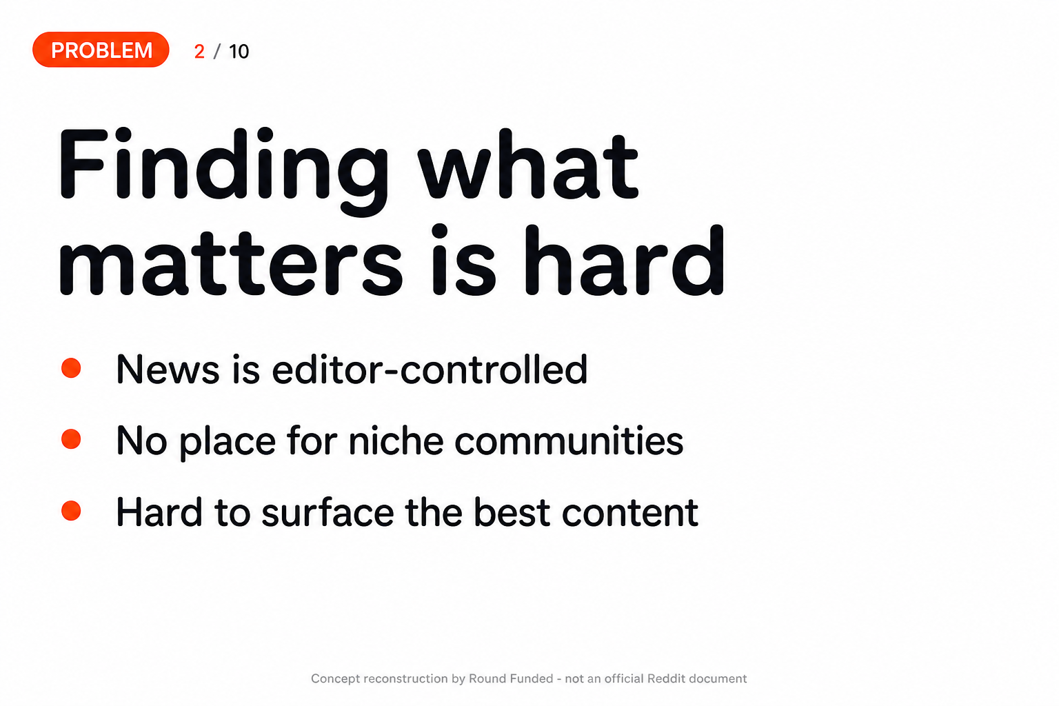 Reddit pitch deck slide 2