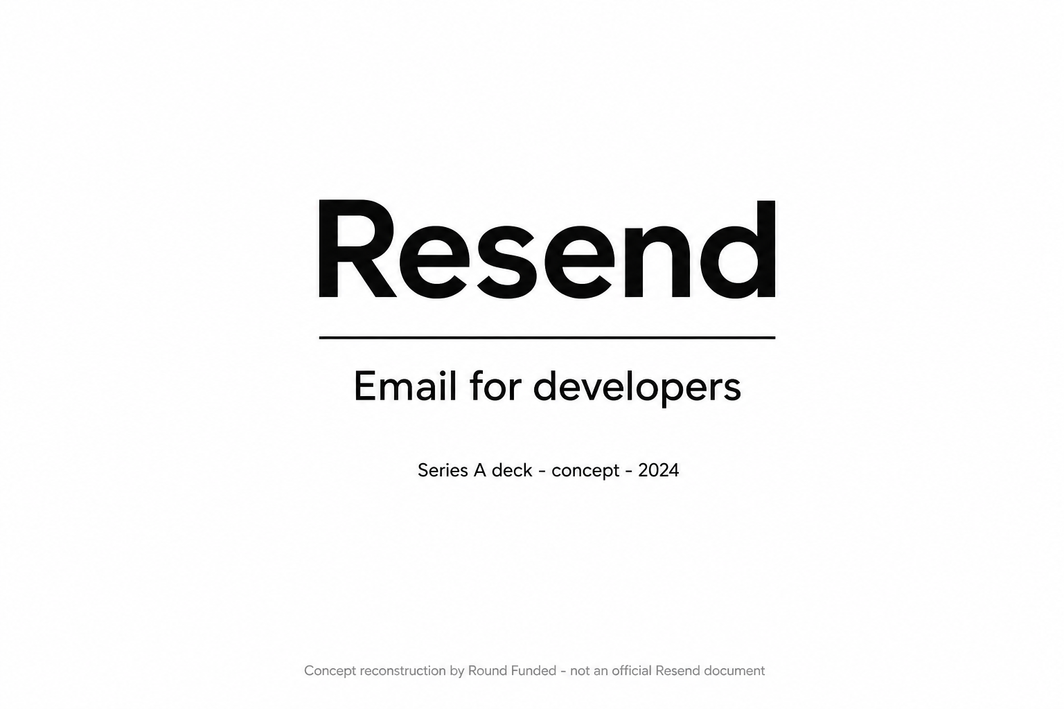 Resend pitch deck slide 1