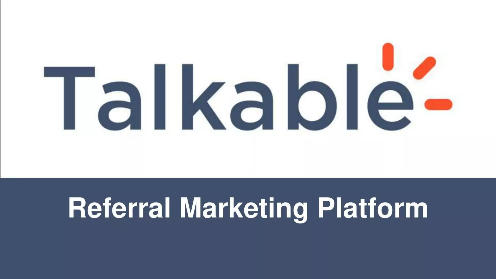 Talkable pitch deck slide 1