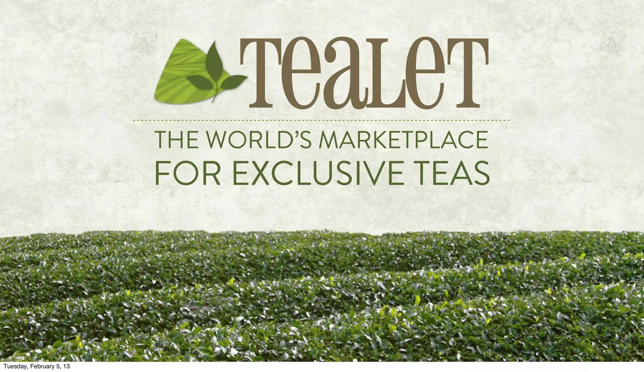 Tealet pitch deck slide 1