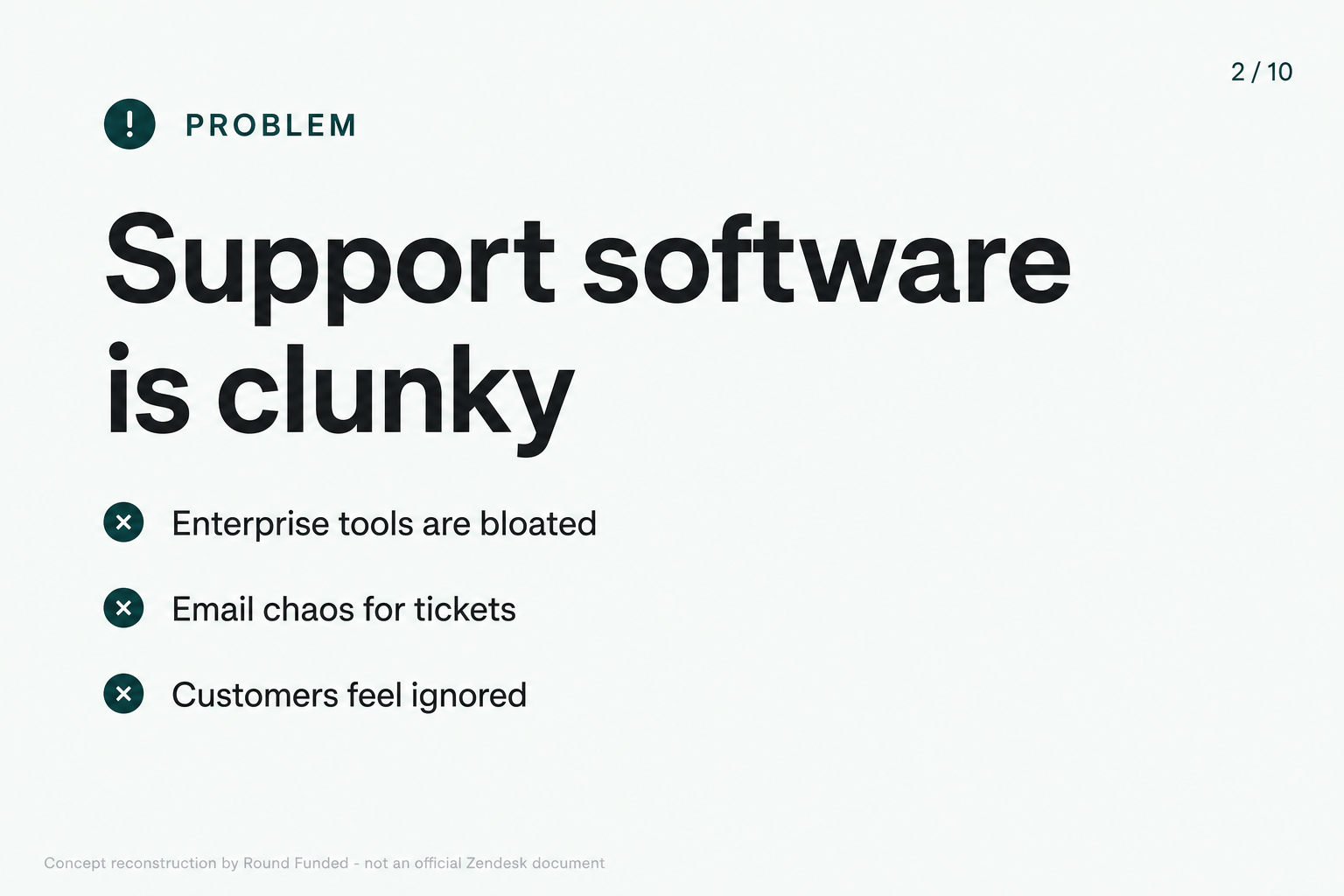 Zendesk pitch deck slide 2