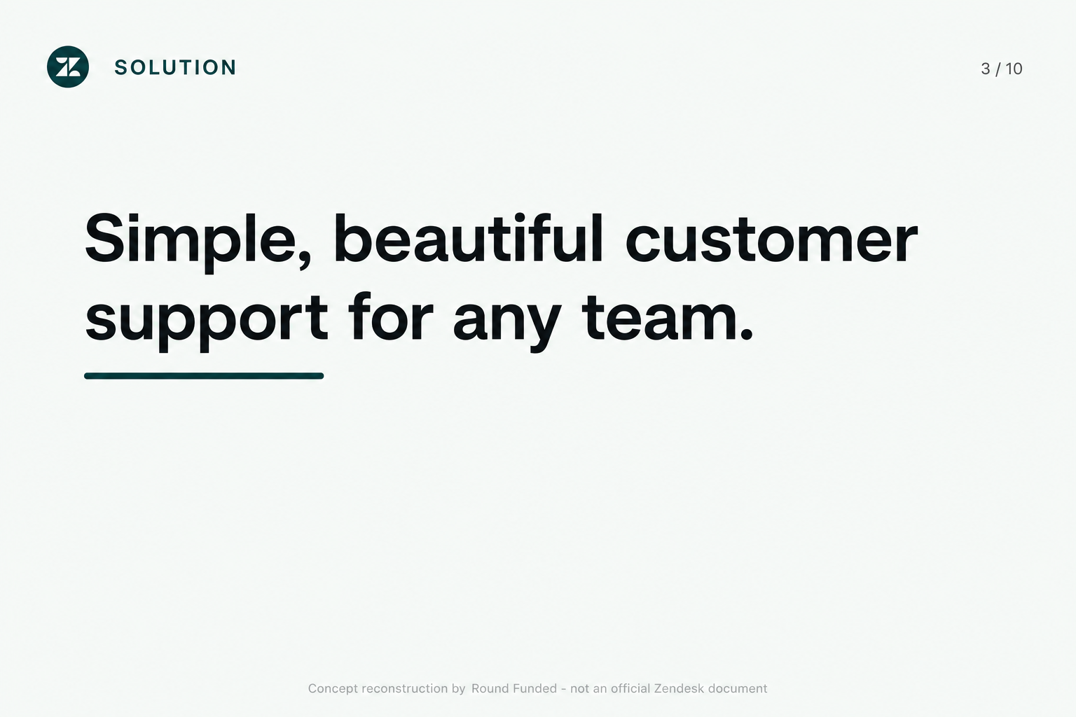 Zendesk pitch deck slide 3